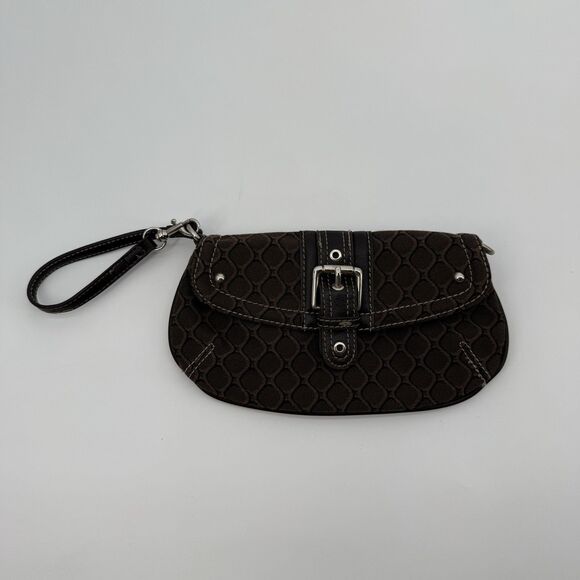 Nine West Brown Wristlet Clutch Bag Designer Y2k - Picture 1 of 7